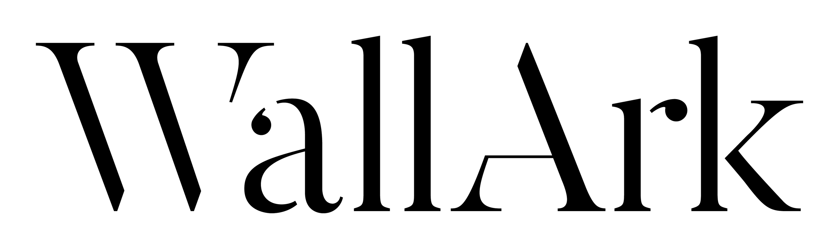 WallArk -logo kirjoitettuna mustalla vaalealla pohjalla